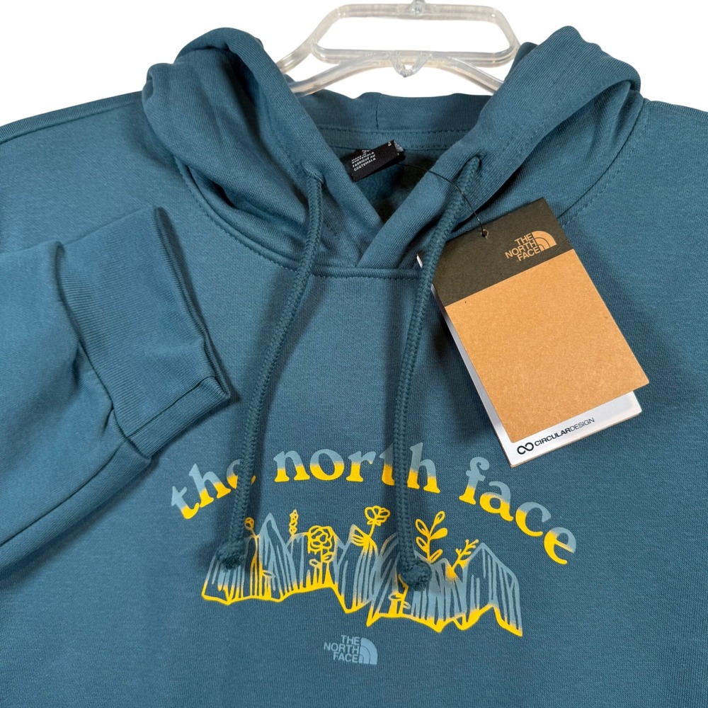 NEW The North Face Women's Hoodie Evo Retro-Growth Large Space Blue Graphic
